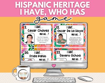 Hispanic Heritage Month Game, Hispanic History I Have Who Has, Famous Hispanic Heritage Person, Hispanic Leaders, Latinx Persons