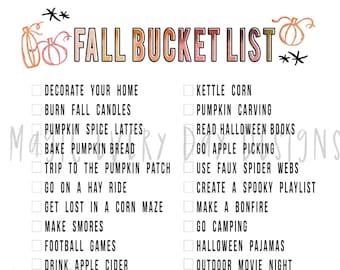 Fall Bucket List Printable: Family Activities Checklist (PDF)