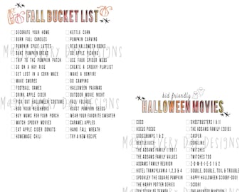 Fall Bucket List & Halloween Movie Checklist (Printable)
