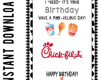 Chick Fil a Card | Etsy
