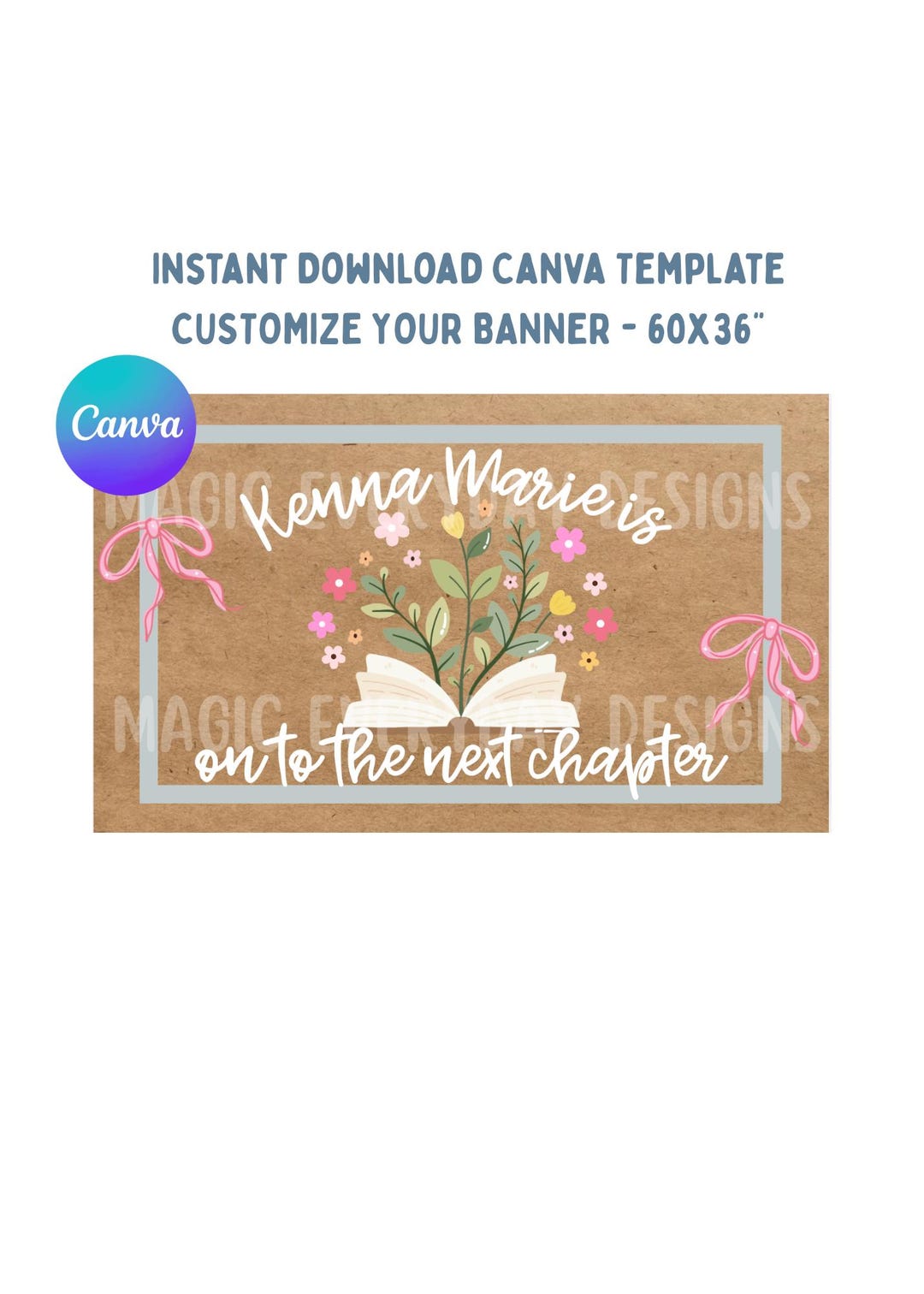 The Next Chapter GRAD | Graduation Banner Template: Editable Canva ...