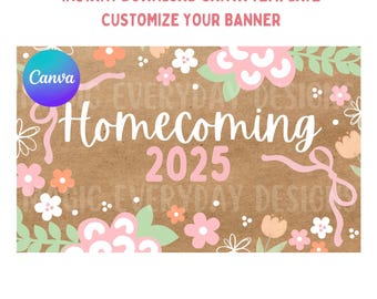 HOCO | Homecoming Banner Template: Editable Canva Design (Instant Download)