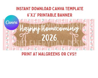 HOCO | Homecoming Banner Template: Printable Banner| Editable Canva Design | Instant Download | Print at Walgreens