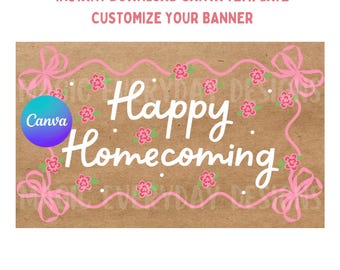 HOCO | Happy Homecoming Banner Template: Editable Canva Design (Instant Download)