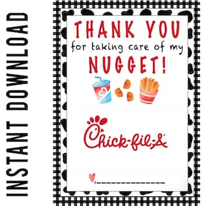End of School Year Teacher GIFT Card: PRINTABLE // Teacher Gift // Class Gift // Class Party // Daycare Gift // Chick Fil A Gift Card // CFA
