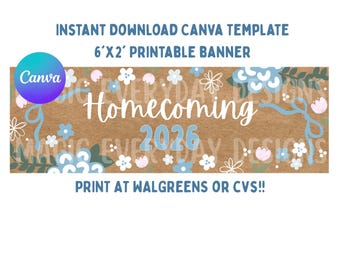 HOCO | Homecoming Banner Template: Printable Banner| Editable Canva Design | Instant Download | Print at Walgreens