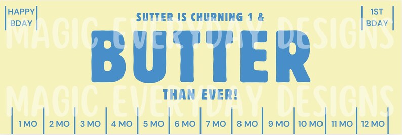 Butter Birthday Banner Template: Editable Canva Design | 2x6 WALGREENS ...