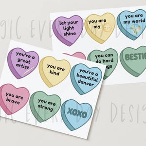 Door Heart Printable Cards / Candy Heart / Kid Love Notes / Decor / Valentine Tradition / Paper Hearts / Lunch Notes / Exchange / Printables
