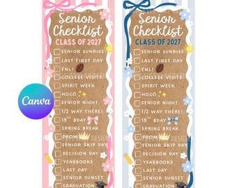Senior Checklist Banner Template: Editable Canva Design | 2x6 WALGREENS CVS PRINT | Instant Download | Digital Printable