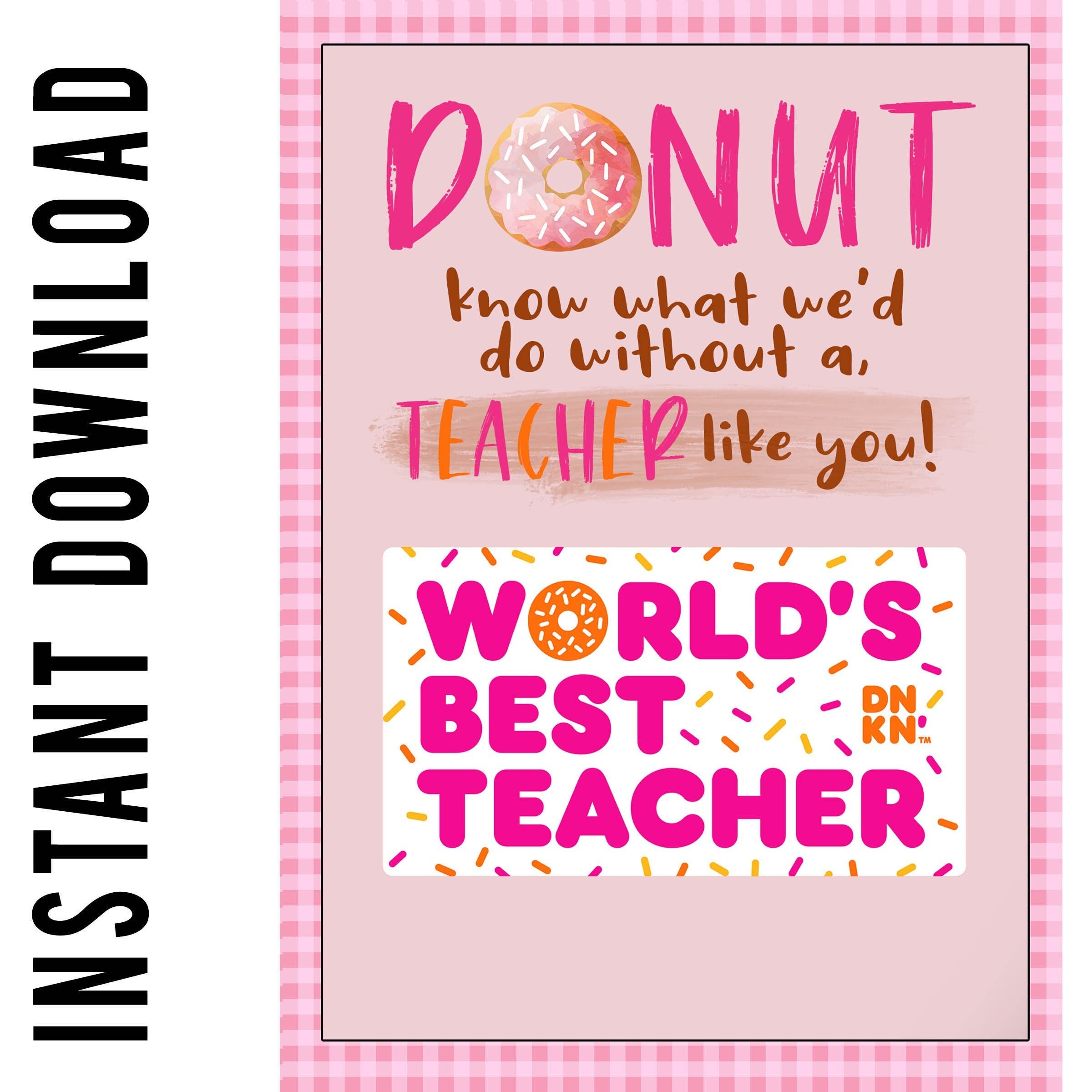 Teacher Appreciation GIFT Card PRINTABLE // Teacher Gift // Class Gift