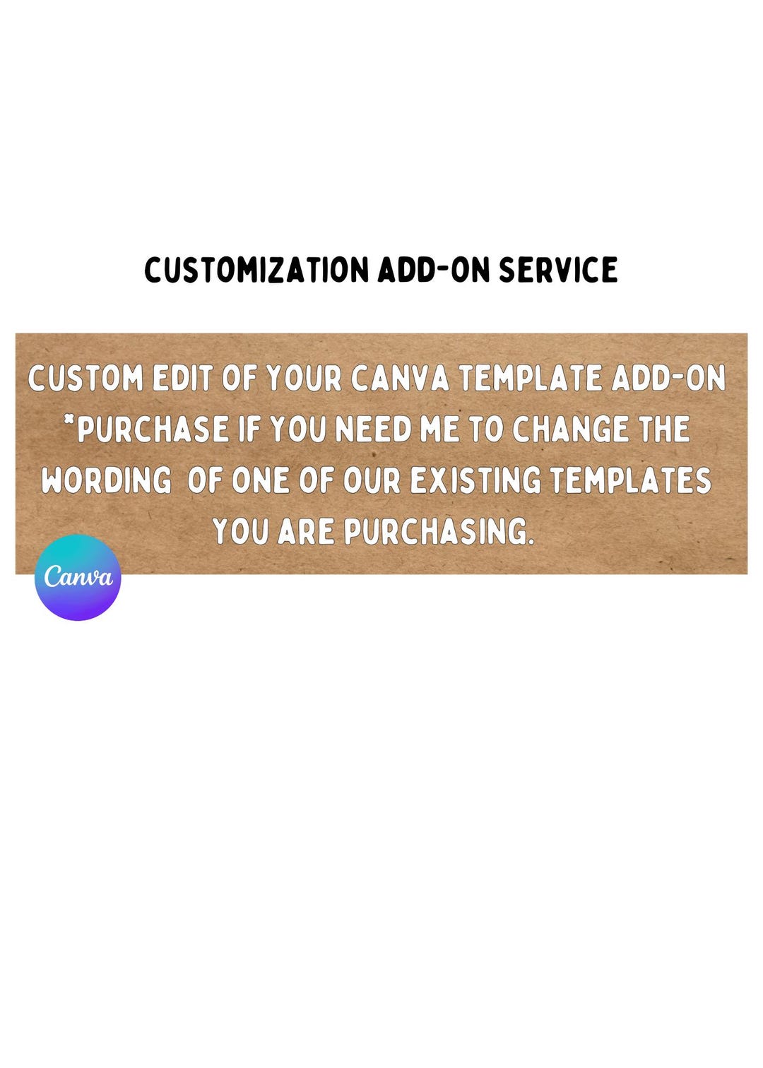 Customization Add-on Service - Etsy