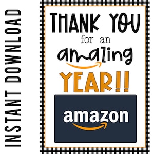 Increíble tarjeta de REGALO de agradecimiento para el PERSONAL: IMPRIMIBLE // Regalo para maestros // Agradecimiento al personal // Tarjeta de regalo de Amazon // Maestros de Amazon // Fin de año