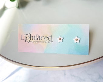 Mini Daisy Studs: Polymer Clay Stainless Steel Earrings