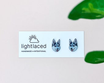 Custom Pet Earrings | Stainless Steel Studs, Posts | Custom Dog Face Earring | Pet Photo | Dog Mom | Animal Lover Gift
