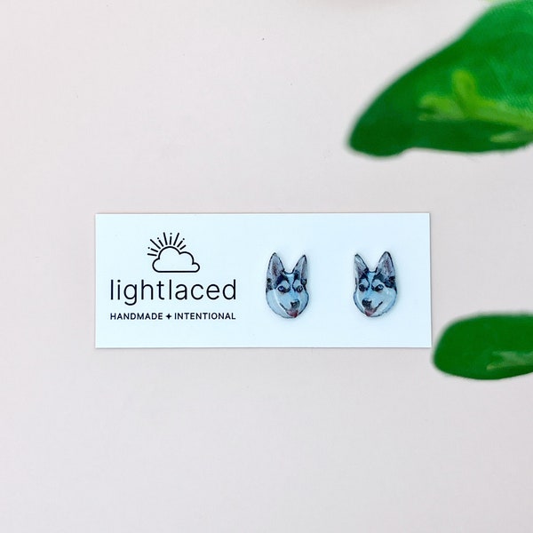 Custom Pet Earrings | Stainless Steel Studs, Posts | Custom Dog Face Earring | Pet Photo | Dog Mom | Animal Lover Gift