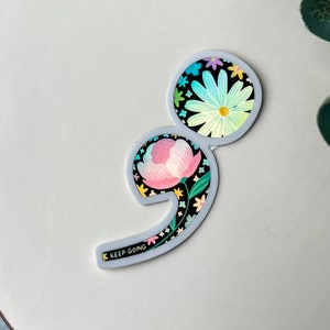 KEEP GOING | Semicolon Sticker | Suicide Awareness Sticker | Suicide Prevention Sticker | Mental Health Sticker | Affirmation Sticker