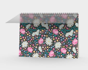 Floral Spiral Notebook: Acid-Free Sketchbook, Inspirational Design
