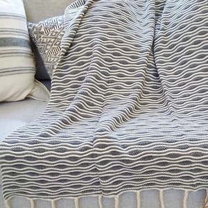 All season breathable 100% Cotton Knit throw Snuggy Plush weighted feel Handmade rope tassels. Decorative Superior Knitted Sofa Bed Blanket