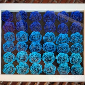 Personalized Hand Rolled Flowers Shadow Box (8&quot; x 10&quot;)