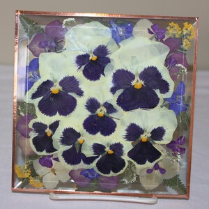 Real Flower Trivet & 4 Coaster Set