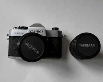 Cámara de película Yashica TL-Electro de 35 mm con lente de 50 mm, estuche y lente adicional