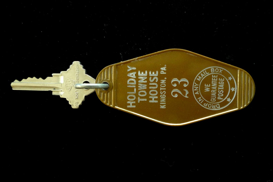 Vintage Motel Room Key and Key Tag From Holiday Towne House Etsy