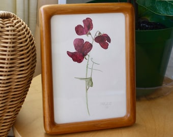 Original Deep Burgundy Sweet Pea Watercolour - 5x7" | Gift for Mom | Spring Painting | Birthday Gift