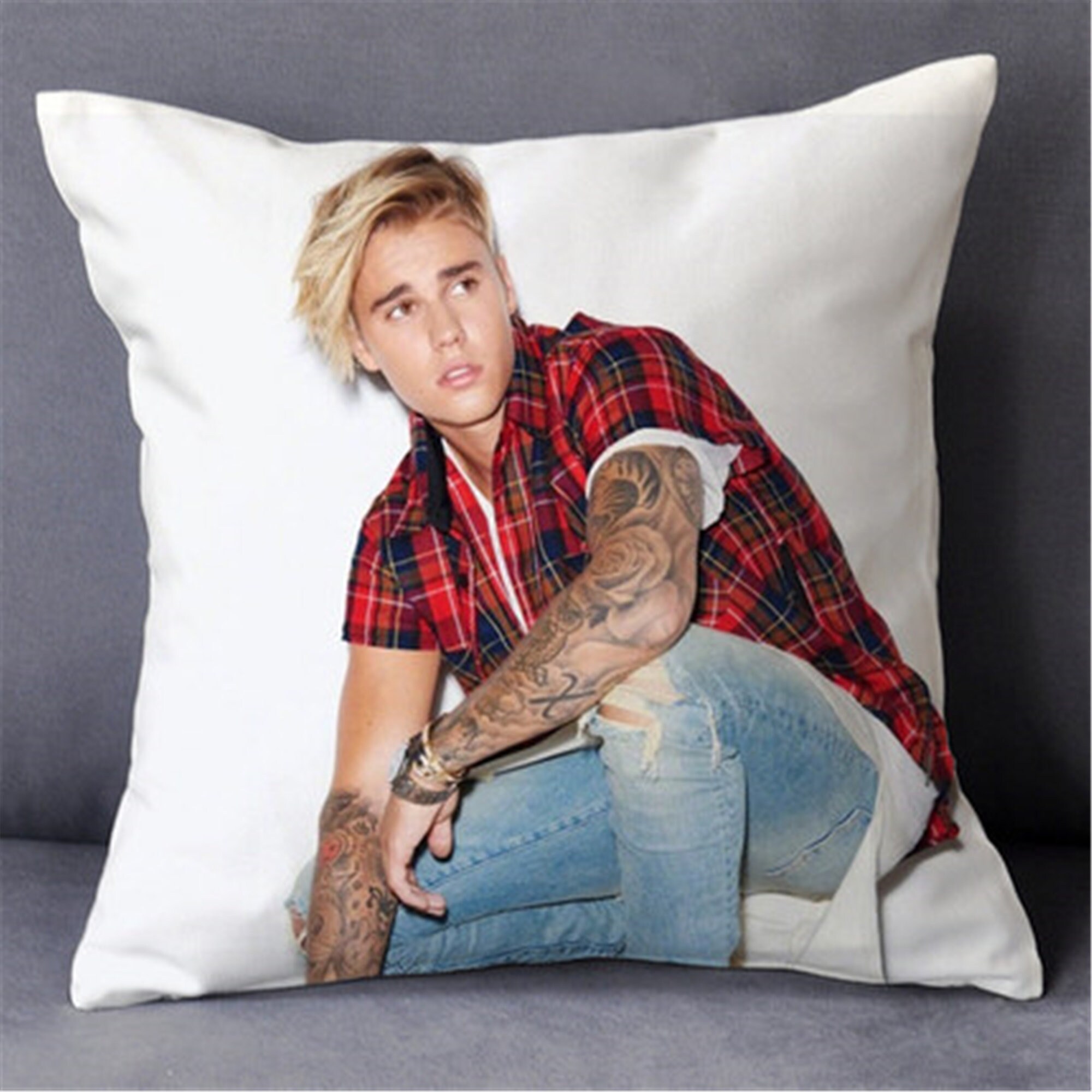 Justin Bieber Throw Pillow 16x16 inch Sofa Cushion Etsy