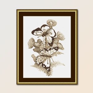 Druckbare Schmetterling Kreuzstich Muster Instant Digital Download Distle Chart (175)