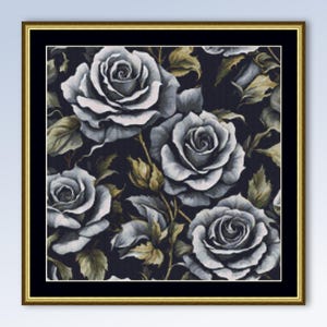 Rose Garden Cross Stitch Pattern, Instant Download Flowers, Printable PDF Floral Chart (147)