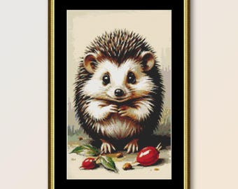Chubby Hedgehog Cross Stitch Pattern, Cute Animal PDF (Instant Download)