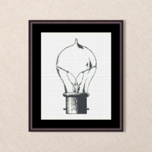 Vintage Glühbirne Kreuzstichmuster, Sofort Download, druckbare PDF Anleitung (727)