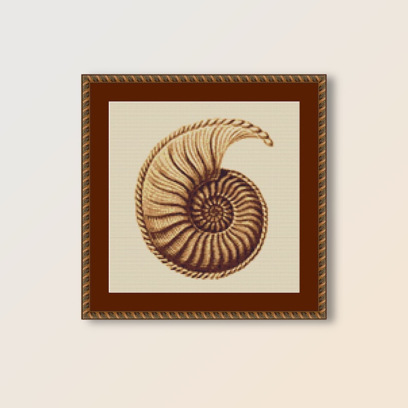 Nautilus Shell Cross Stitch Pattern, Ernst Haeckel, Instant Download ...