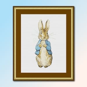 Schema punto croce Peter Rabbit, Beatrix Potter, download digitale immediato, grafico PDF stampabile (BP053)