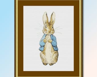 Peter Rabbit Cross Stitch Pattern, Beatrix Potter, Instant Digital Download, Printable PDF Chart (BP053)