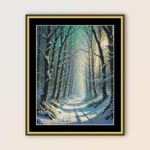Winter Landscape Cross Stitch Pattern: Snowy Path (PDF Chart)
