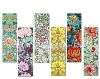 Six Printable Arts and Crafts Era Bookmarks for Junk Journals, Art Journals, Scrapbooking, Cards etc., JPG and PDF, Instant Download (BM015)