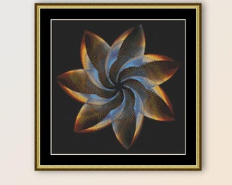Abstract Flower Cross Stitch Pattern (PDF Digital Download)