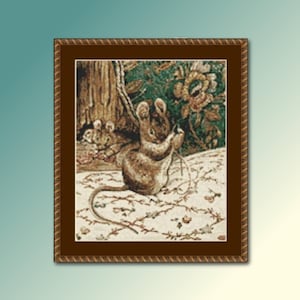 Patrón de punto de cruz en formato PDF, Beatrix Potter, El SASTRE de GLOUCESTER, gráfico para imprimir en formato digital instantáneo, &#39;Enhebrar la aguja&#39; (BP019)