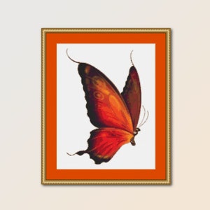 Fanciful Butterfly Cross Stitch Pattern, Instant Digital Download Chart (476)
