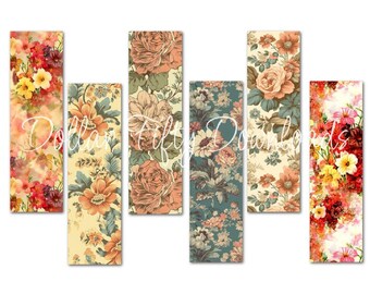 Floral Bookmarks: Vintage Style, Scrapbooking, Junk Journals (PDF & JPG)