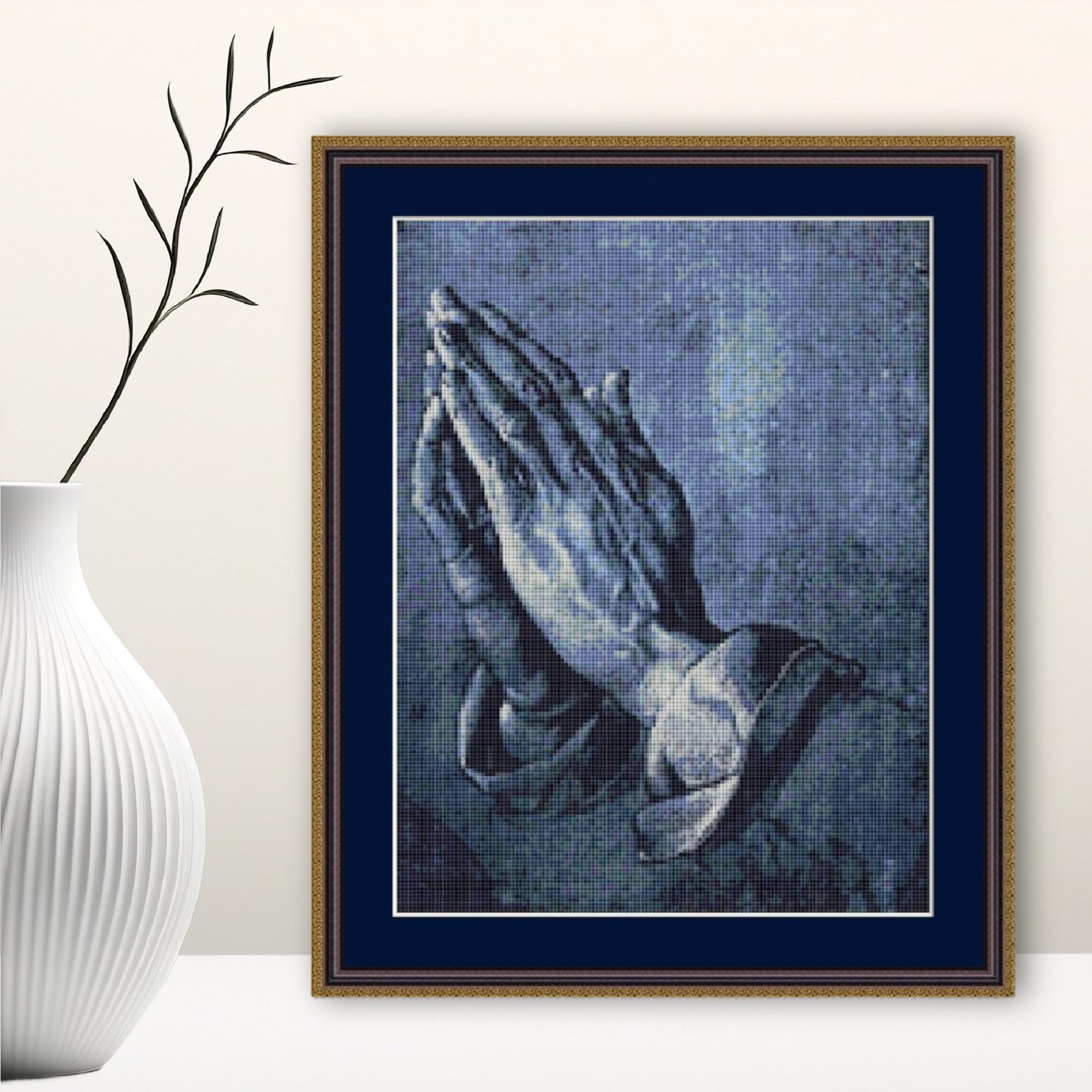 Praying Hands Cross Stitch Pattern, Instant Download, Printable