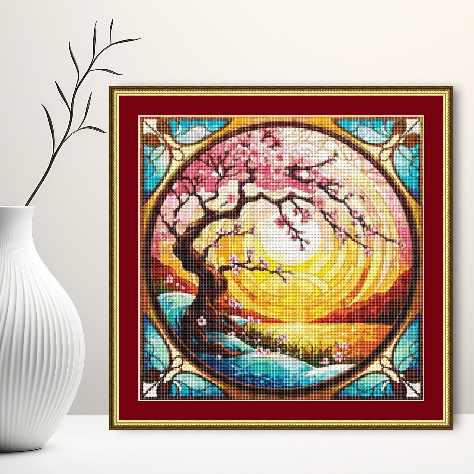 Cherry Blossom Cross Stitch Pattern, Instant Download, Printable PDF ...