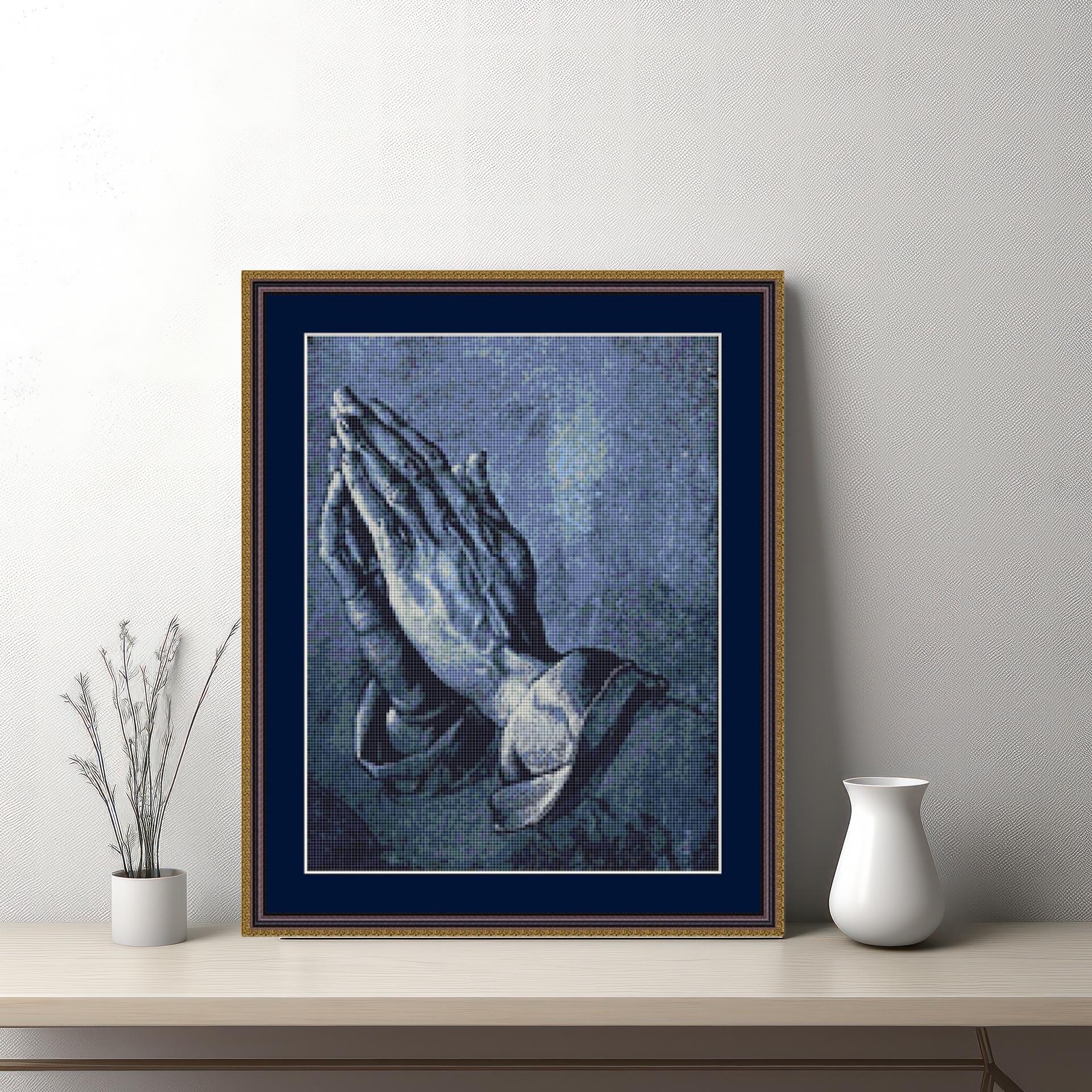 Praying Hands Cross Stitch Pattern, Instant Download, Printable
