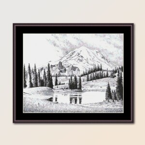 Mountain Majesty Cross Stitch Pattern, Instant Digital Download, Ptintable PDF Landscape Chart (284)
