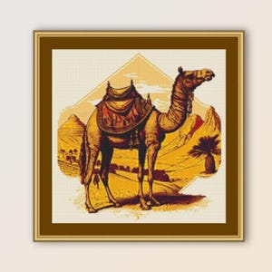 Printable Camel Cross Stitch Pattern, Instant Digital Download Animal Chart, &quot;Ship of the Desert&quot;  (542)