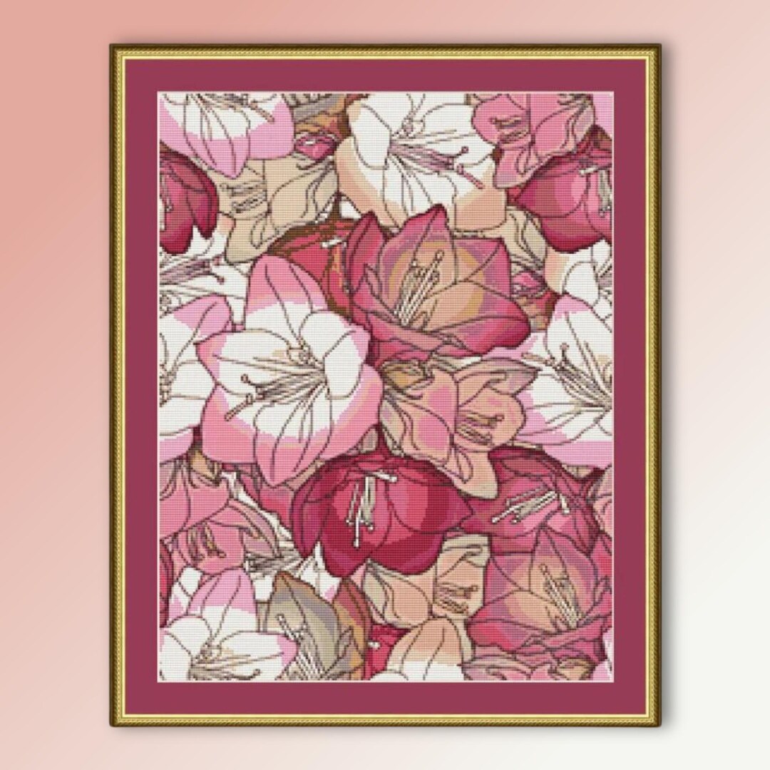 Lily Garden Cross Stitch Pattern, Instant Download, Printable PDF ...