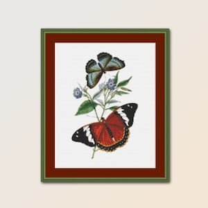 Zwei Schmetterlinge Kreuzstichmuster, sofortiger digitaler Download, druckbare Tabelle (426)