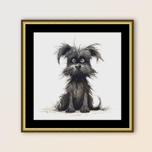 Sjofele hond kruissteekpatroon, instant digitale download, afdrukbare grillige dierenkaart (228)