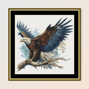 Adler Kreuzstichmuster, sofortiger digitaler Download, druckbare PDF Vogel Karte (067)